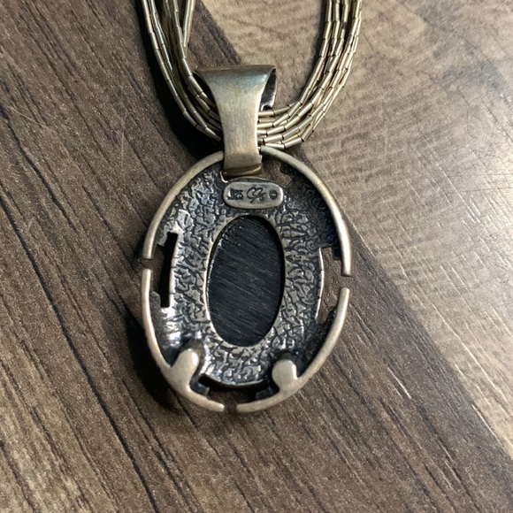 Carolyn Pollack multi-stone channel inlay pendant multi-strand necklace. - Picture 3 of 5